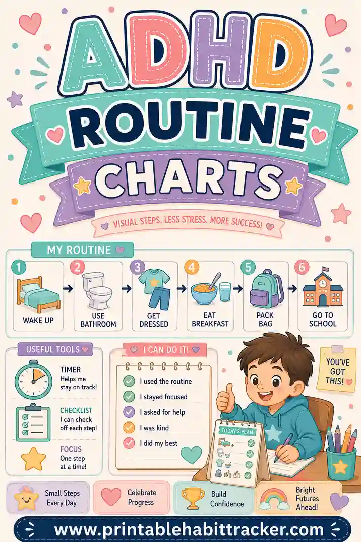 Free Printable ADHD Routine Charts: Custom Charts That Carry the Load