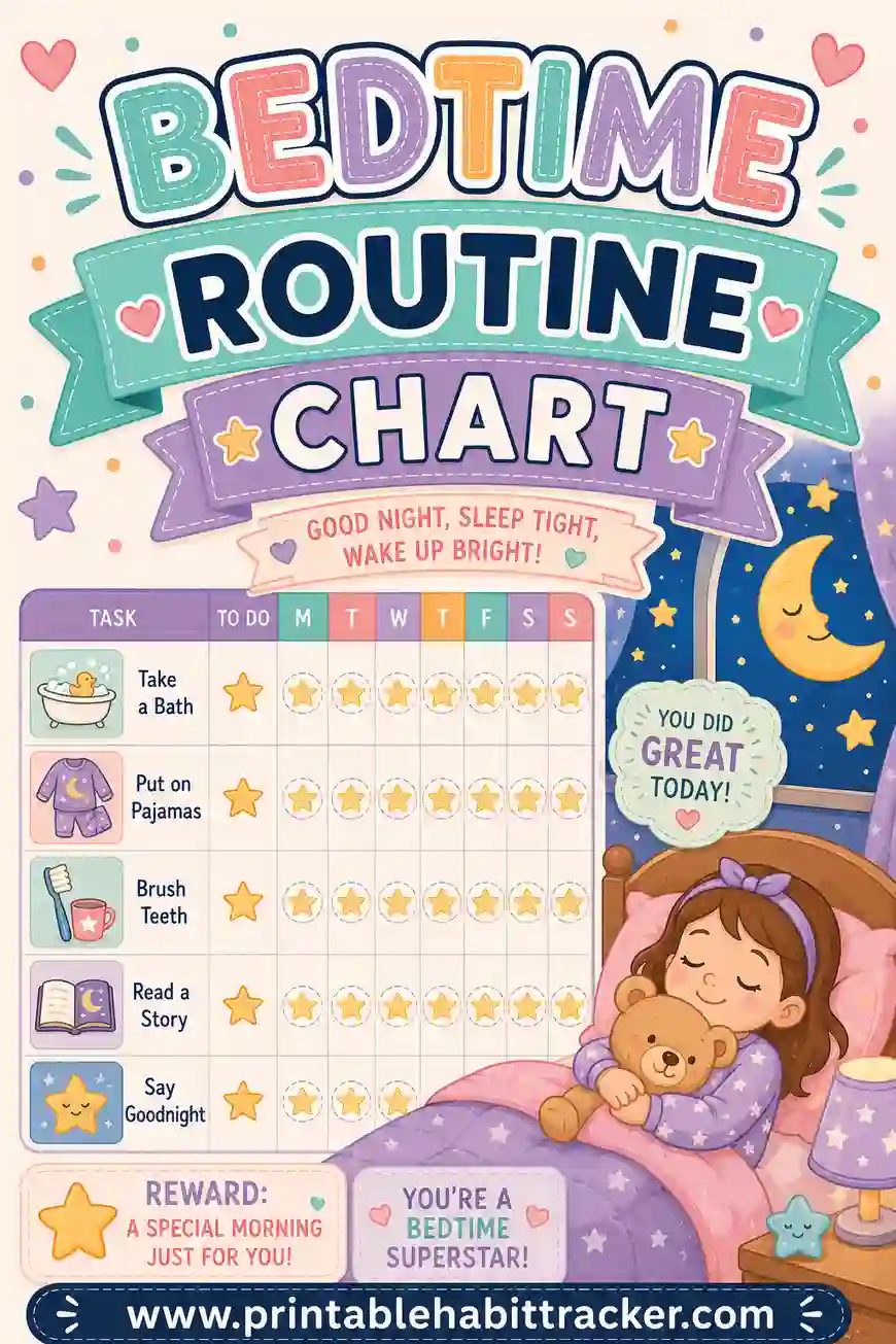 Bedtime Routine Chart Free Printable: Custom Charts for Calmer Nights