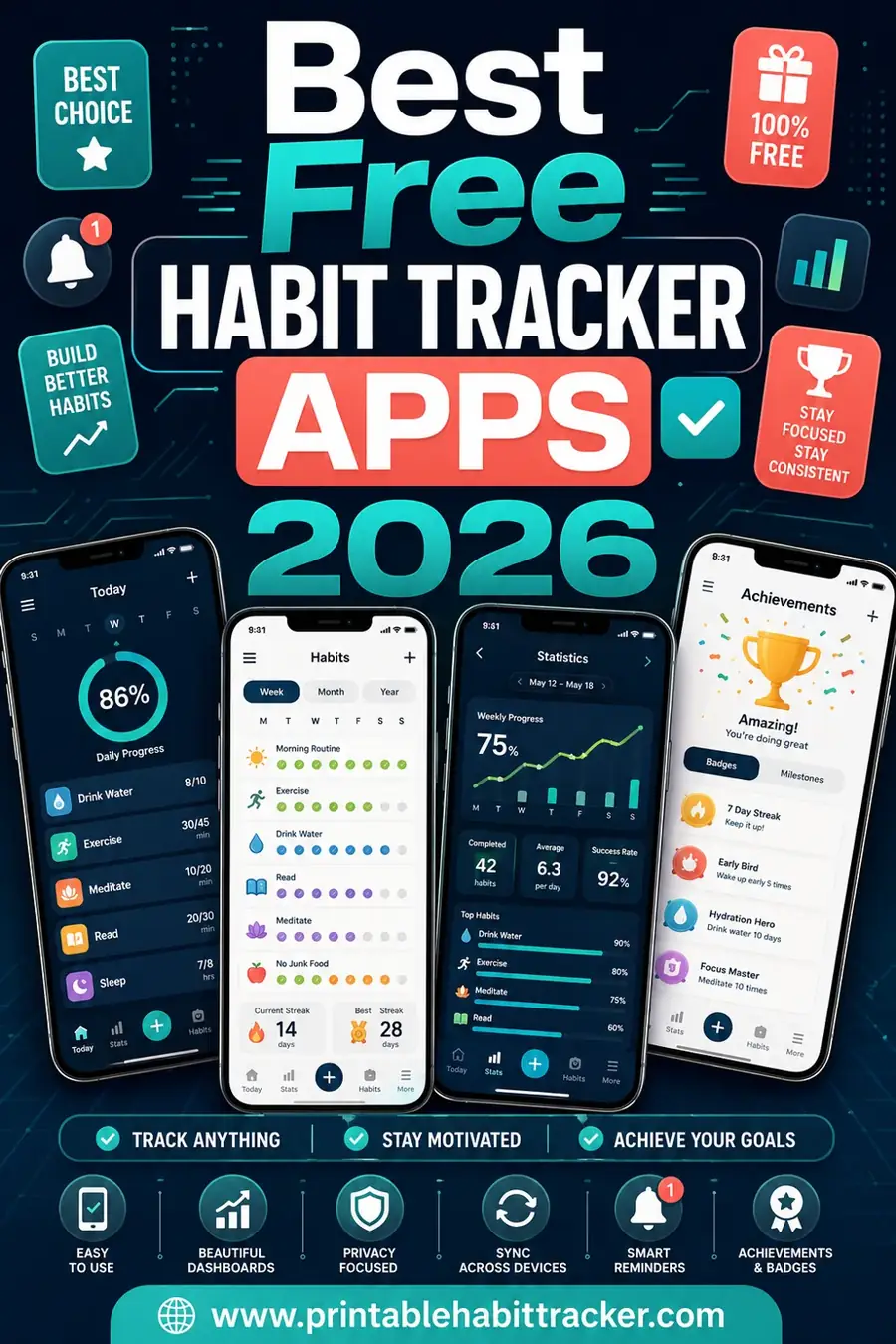 Best Free Habit Tracker Apps 2026 (Plus a Printable Pick)