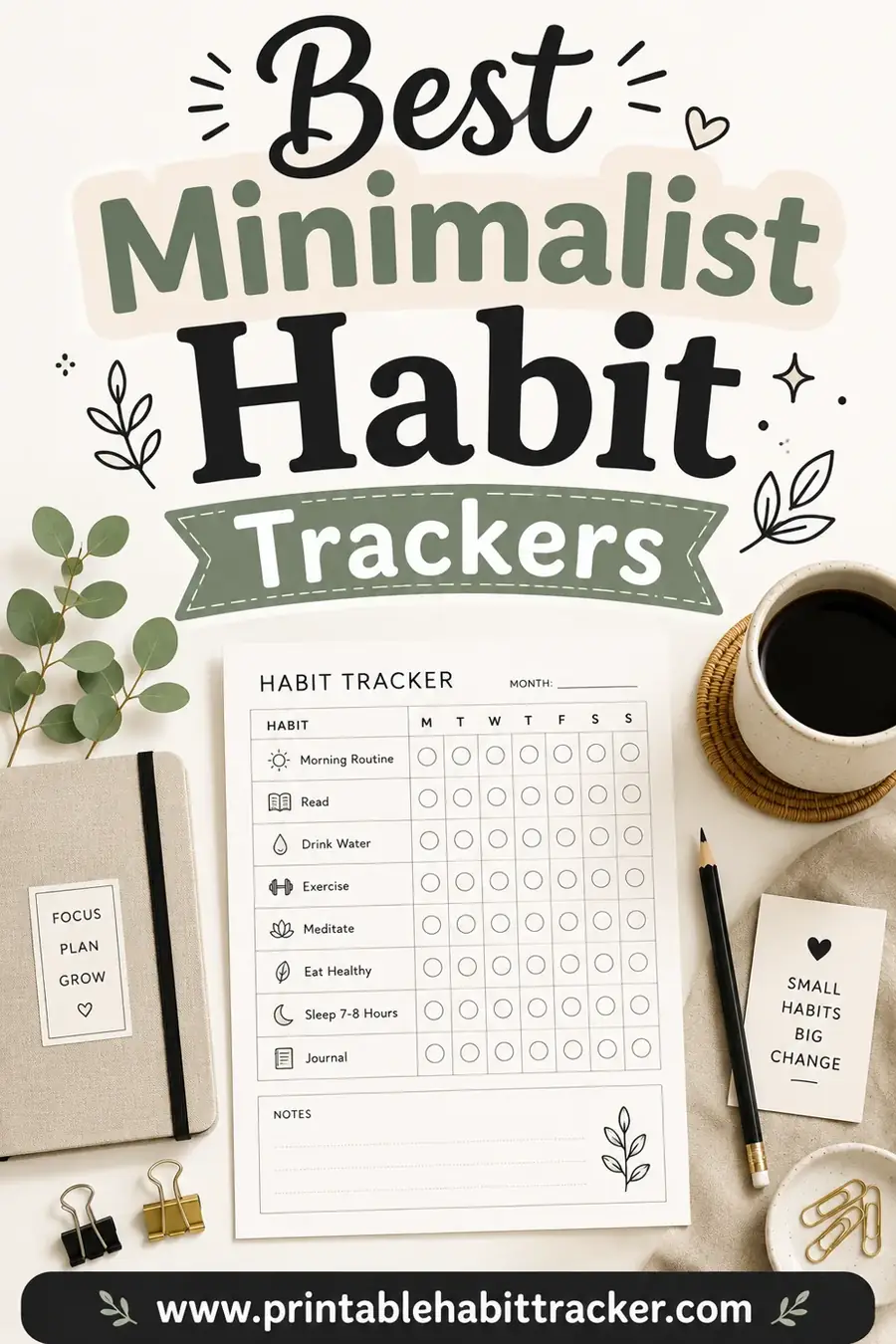 Best Minimalist Habit Trackers (Free & Printable)