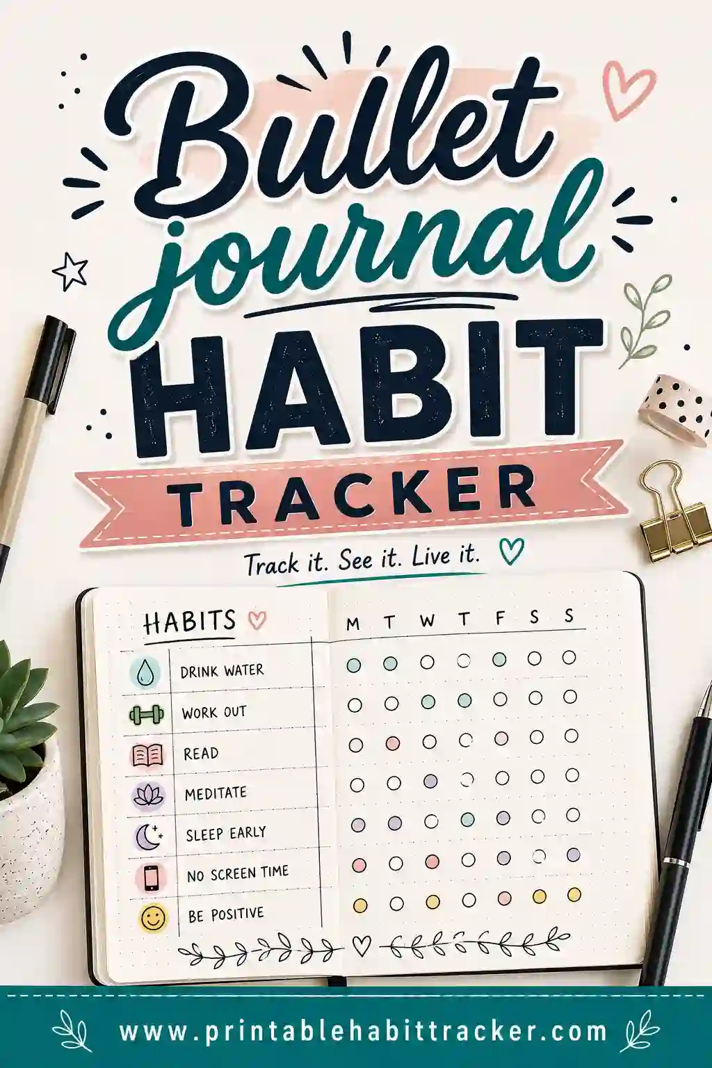 Bullet Journal Habit Tracker: Free Printable & Ideas
