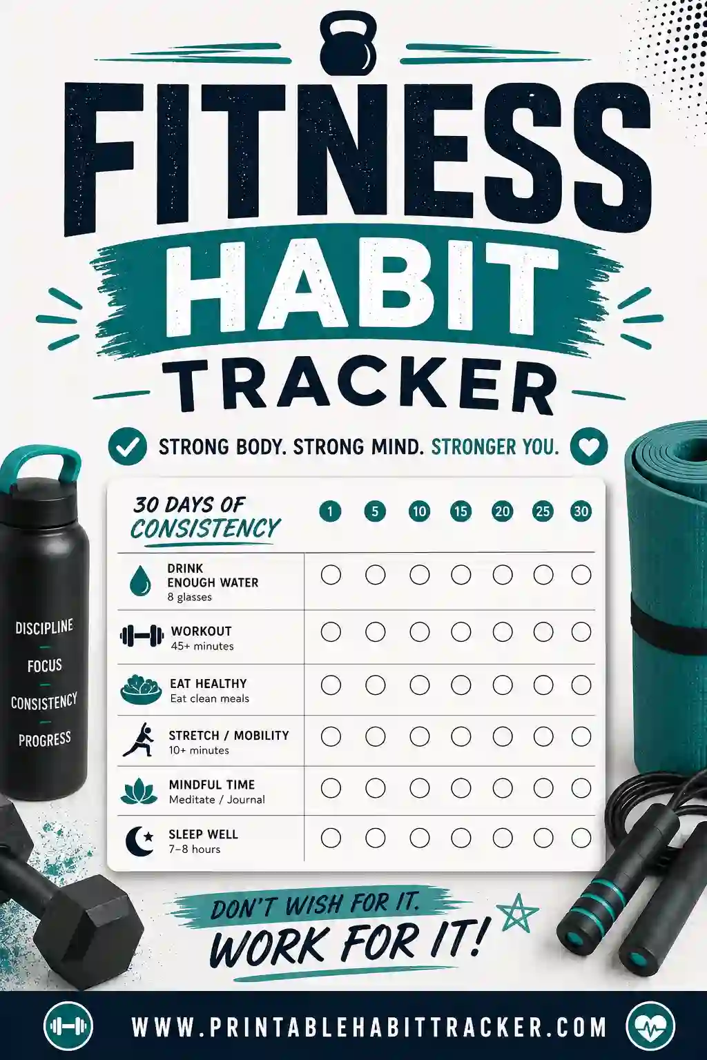 Fitness Habit Tracker: Free Printable Workout Log