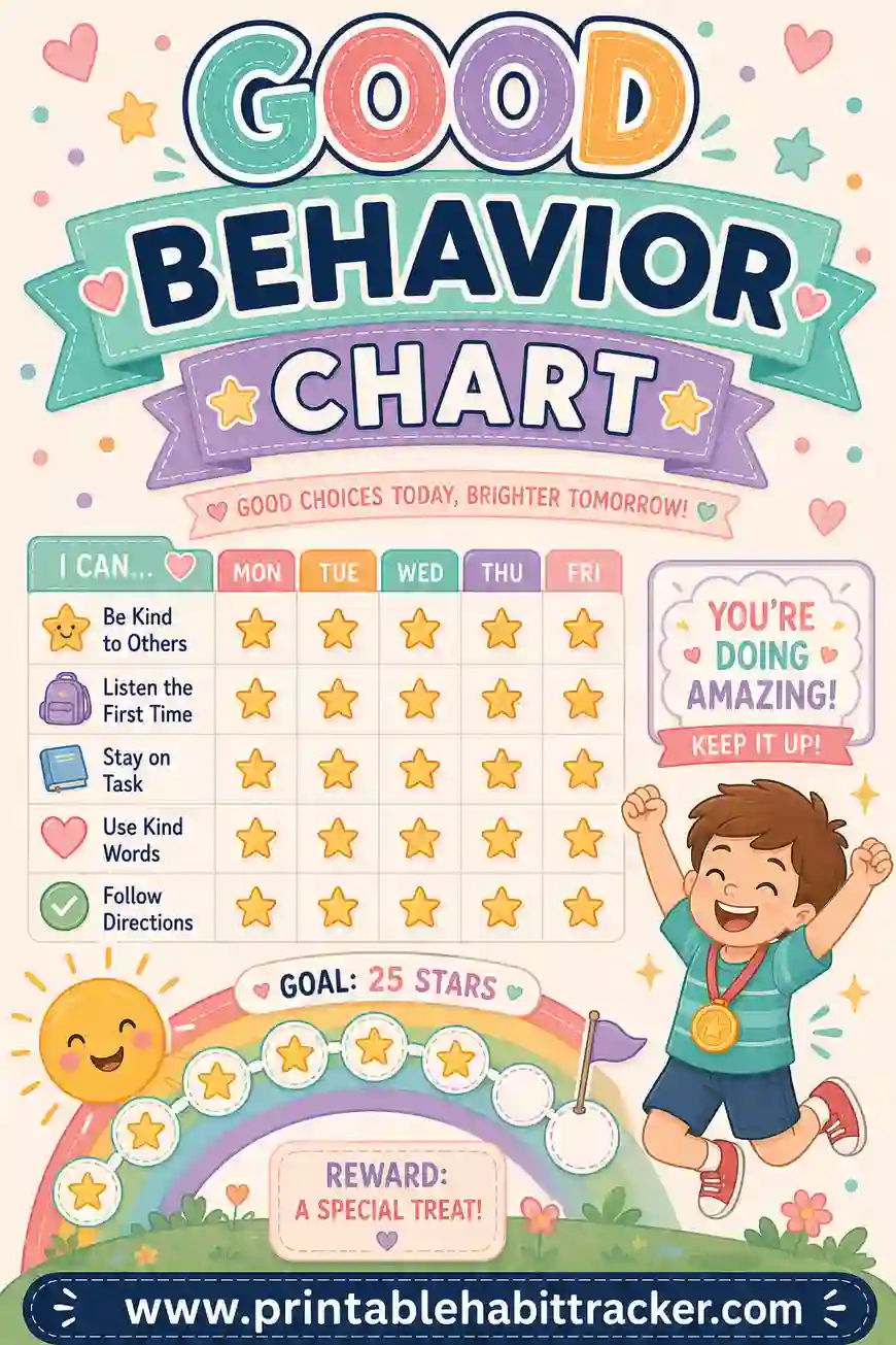 Good Behavior Chart Printable: Free Custom Charts That Focus on Wins