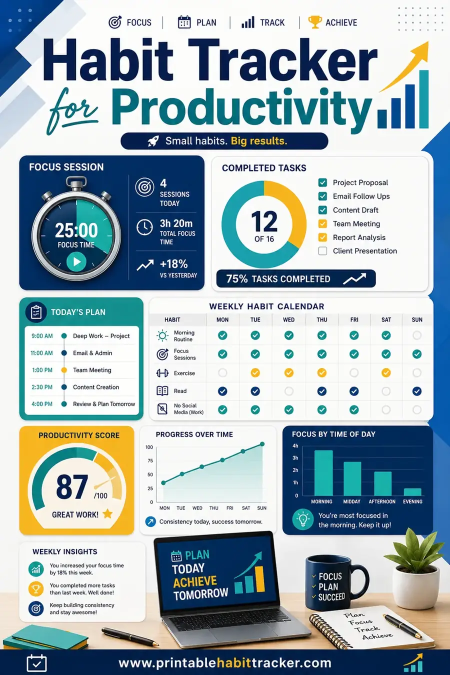 Habit Tracker for Productivity: Free Printable Guide