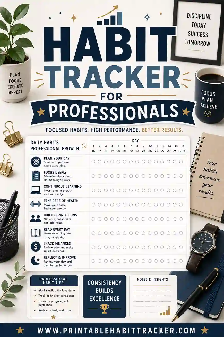 Habit Tracker for Professionals: Stay Sharp at Work