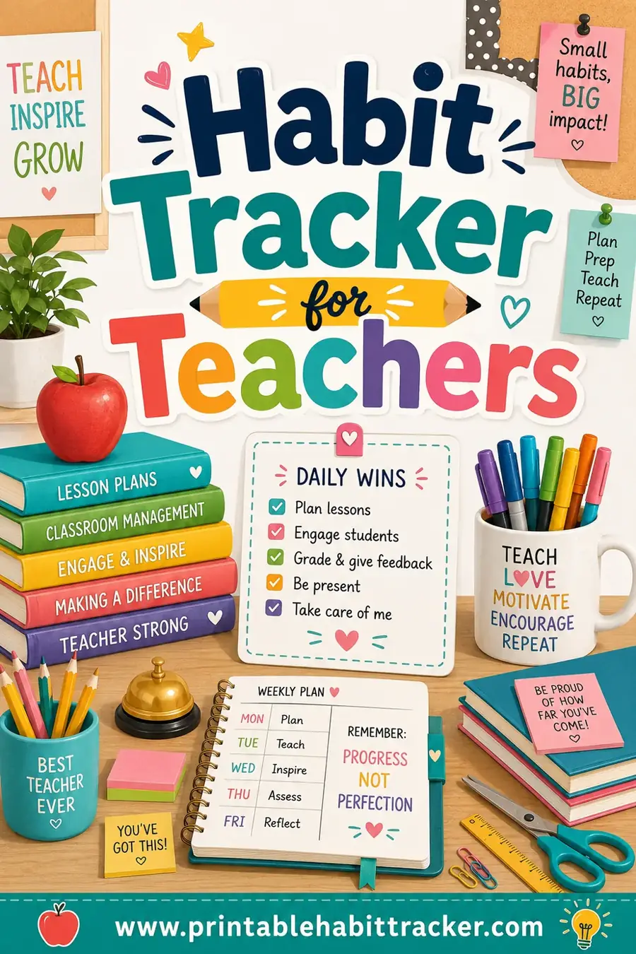 Habit Tracker for Teachers: Free Printable to Build Better Routines