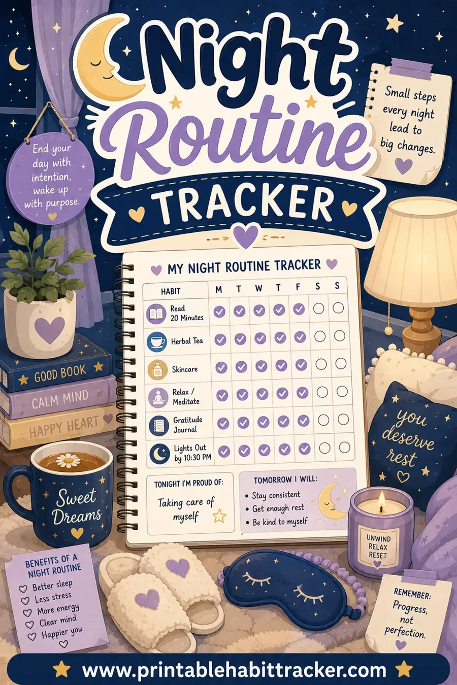 Night Routine Tracker: Free Printable for Better Evenings