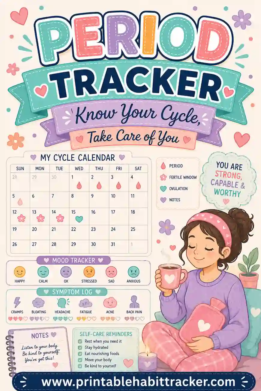 Period Tracker Printable: Free Custom Cycle Log You Can Print at Home