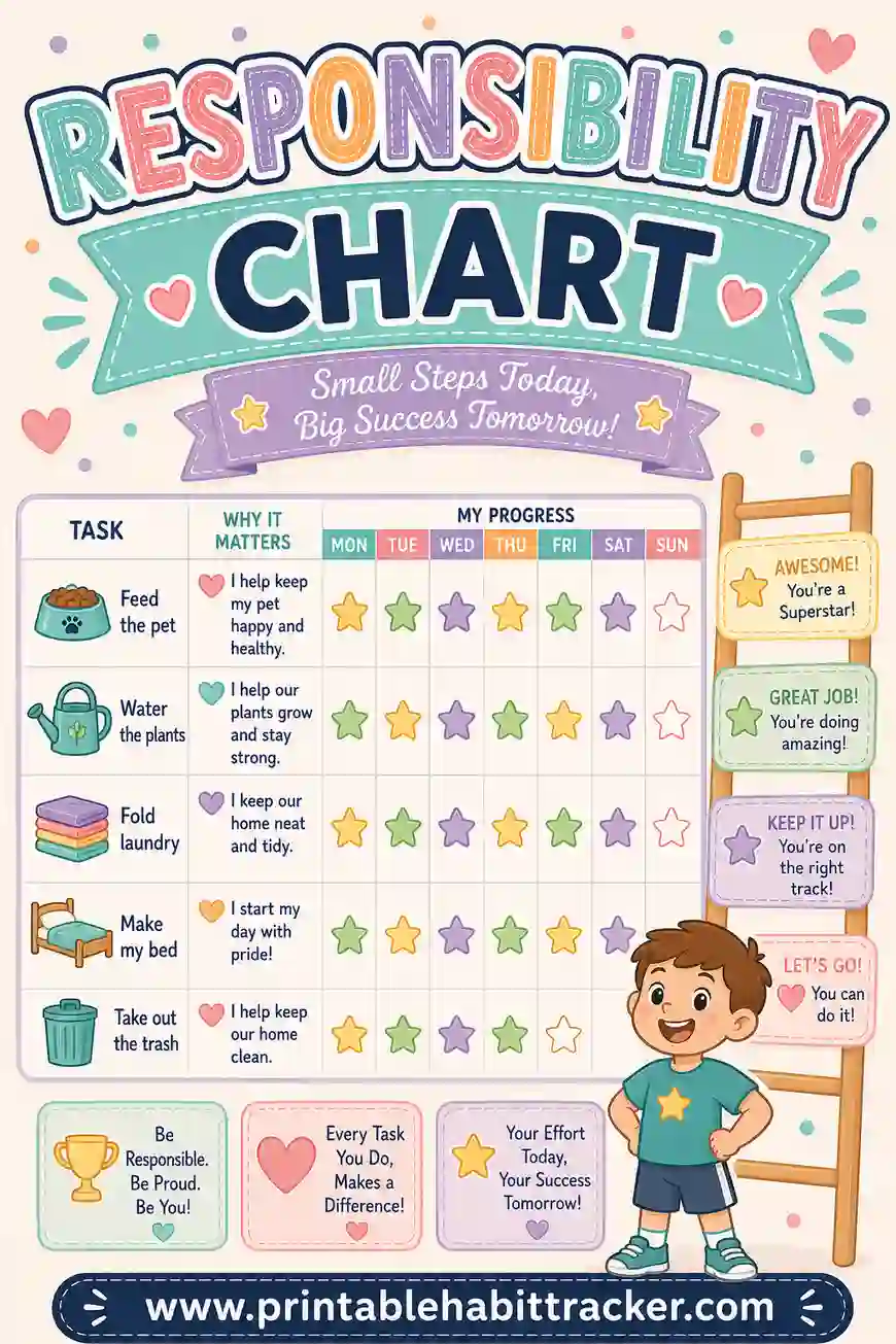 Printable Responsibility Chart: Free Charts That Grow Capable Kids