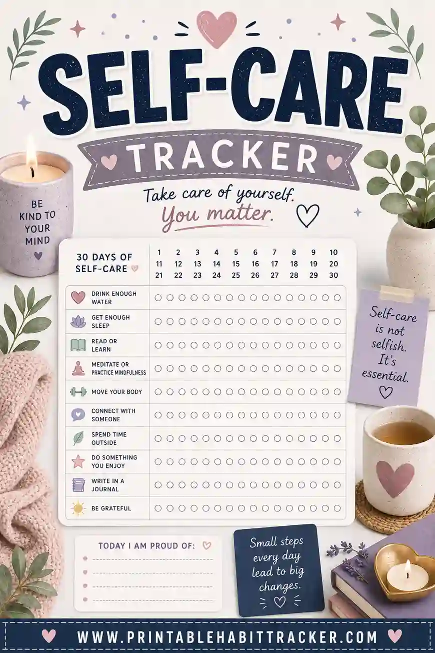 Self-Care Tracker: Free Printable to Build Better Habits