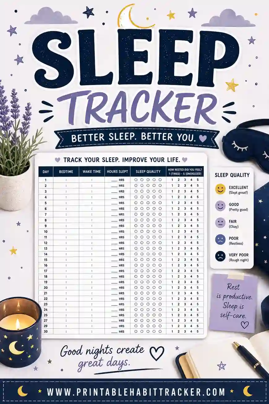 Sleep Tracker: Free Printable Sleep Log Template