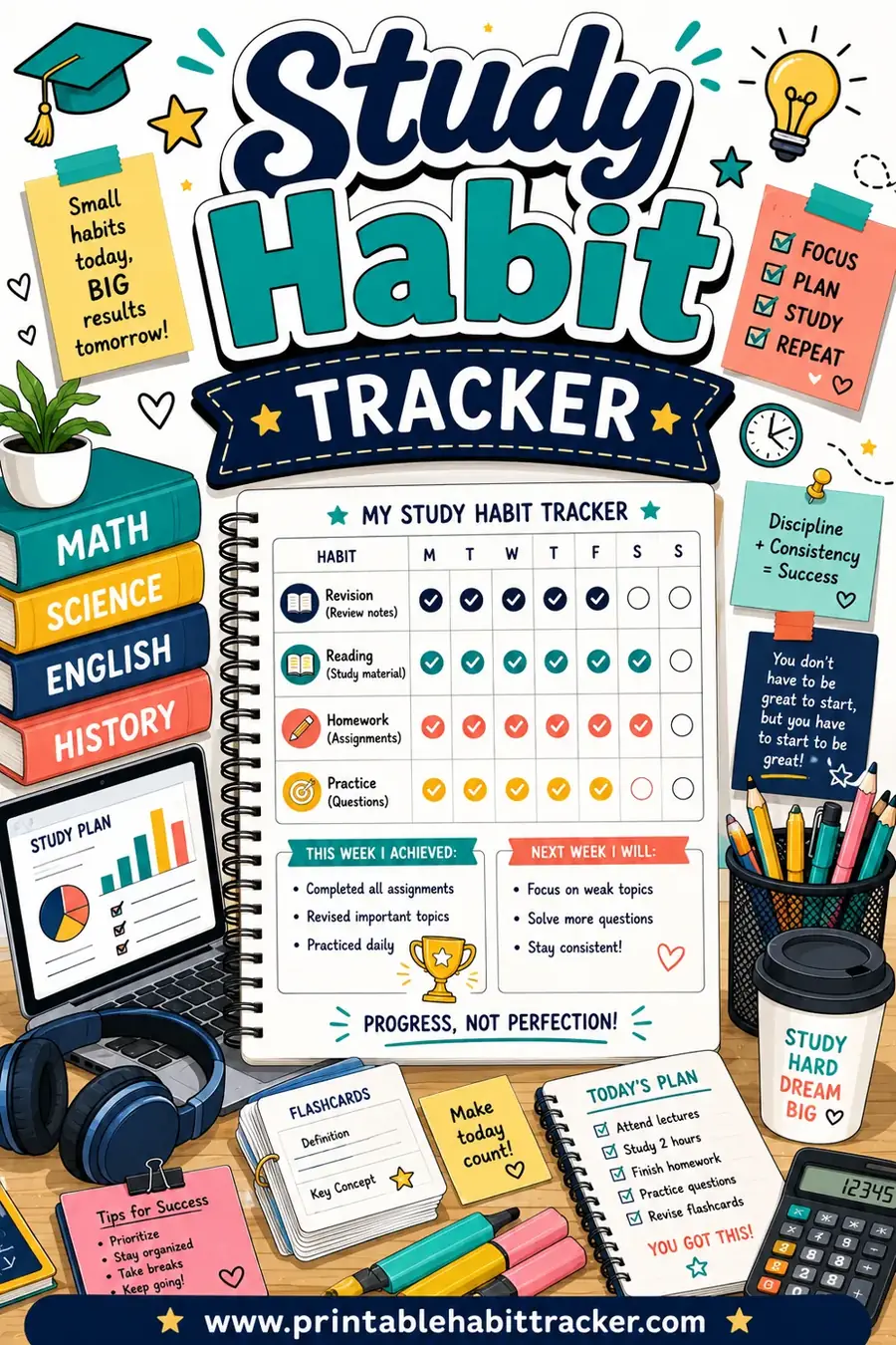 Study Habit Tracker: Free Printable Study Log