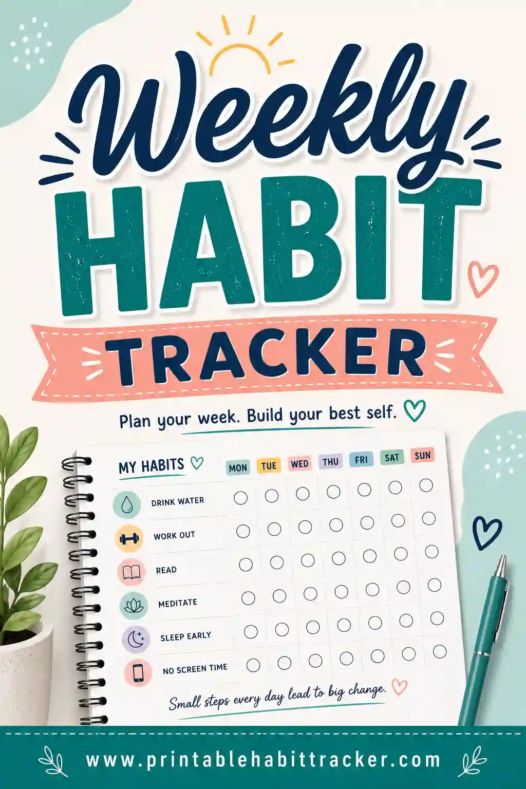 Weekly Habit Tracker: Free Printable & Customizable