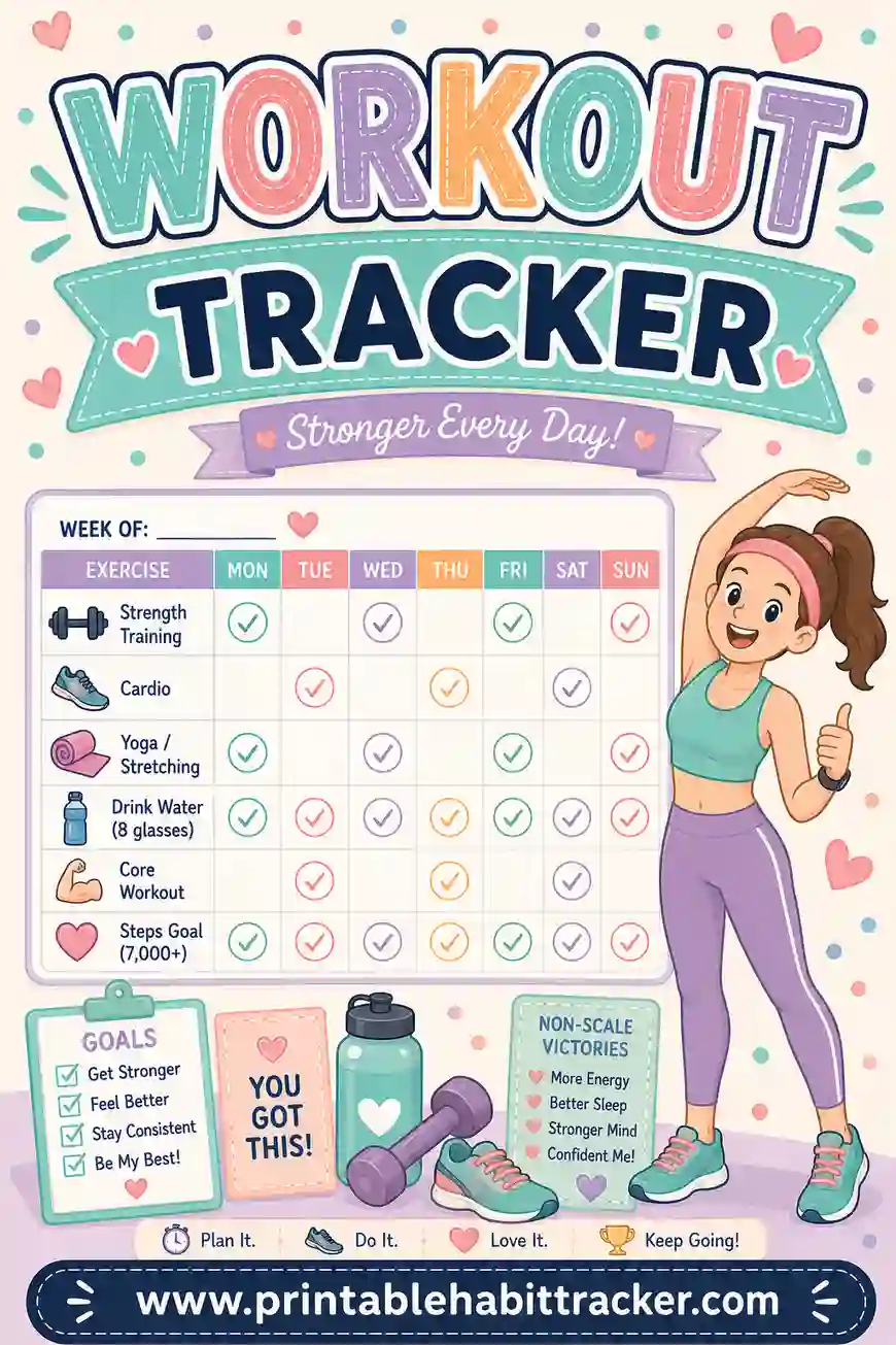 Workout Tracker Printable: Free Custom Exercise Log to Print